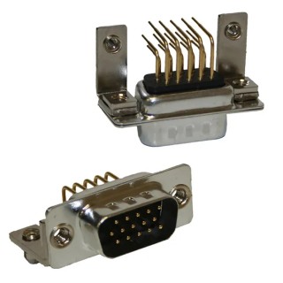 Norcomp 15 Way Right Angle 2.286 mm Pitch Through Hole D-Sub Connector with Board Lock and Locator Plate Male 181-M15-113R141