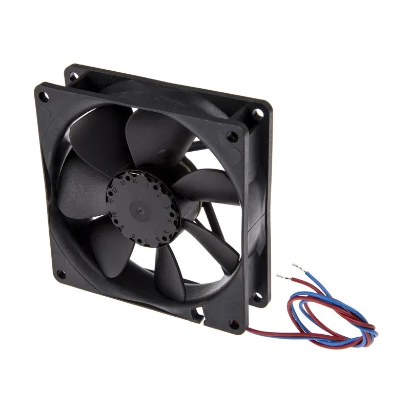 ebm-papst 3400 N Series Sleeve Bearing DC Axial Fan 12V DC 2.5 W 208 mA Max 94 m³/h IP68 92 x 92 x 25.4 mm IP68
