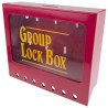 Brady Red 7-Lock Lockout Powder Coated Steel Group Lockout & Permit Control METAL WALL LOCK BOX, SMALL