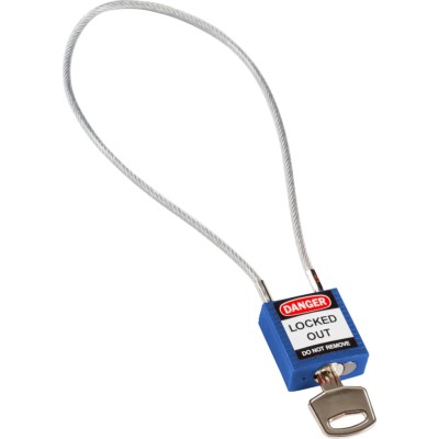 Brady Blue Compact Cable Padlock Rugged Reinforced Nylon Body Sheathed Steel Cable Keyed COMPACT CABLE PADLOCK BLUE 40CM KD