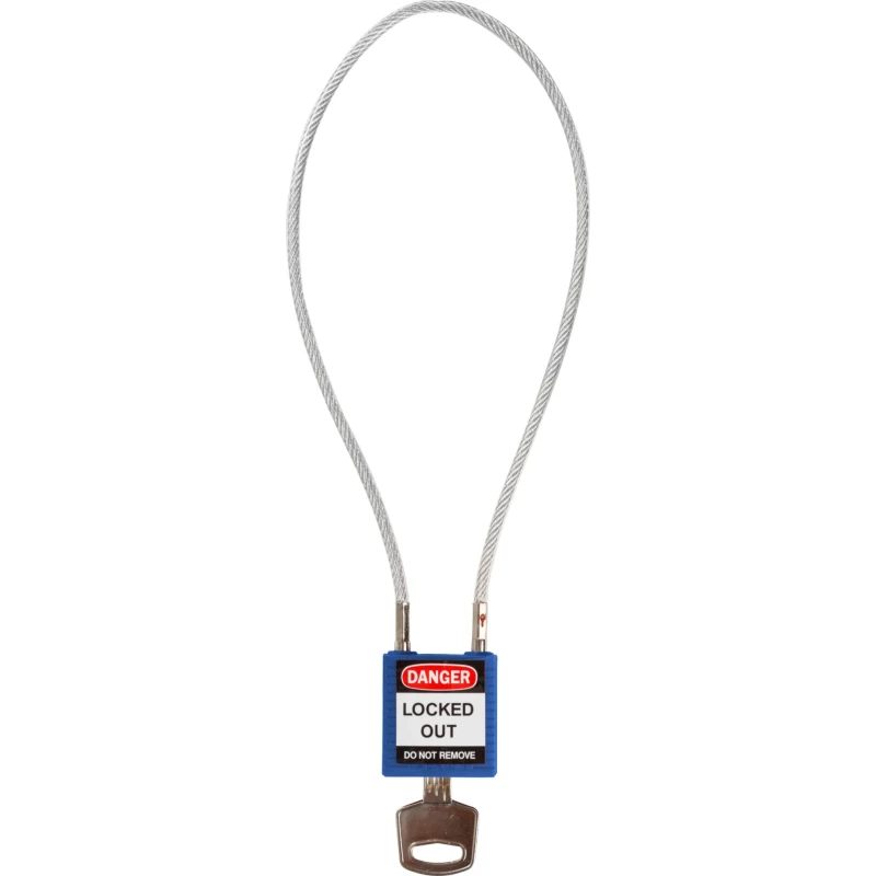 Brady Blue Compact Cable Padlock Rugged Reinforced Nylon Body Sheathed Steel Cable Keyed COMPACT CABLE PADLOCK BLUE 40CM KD