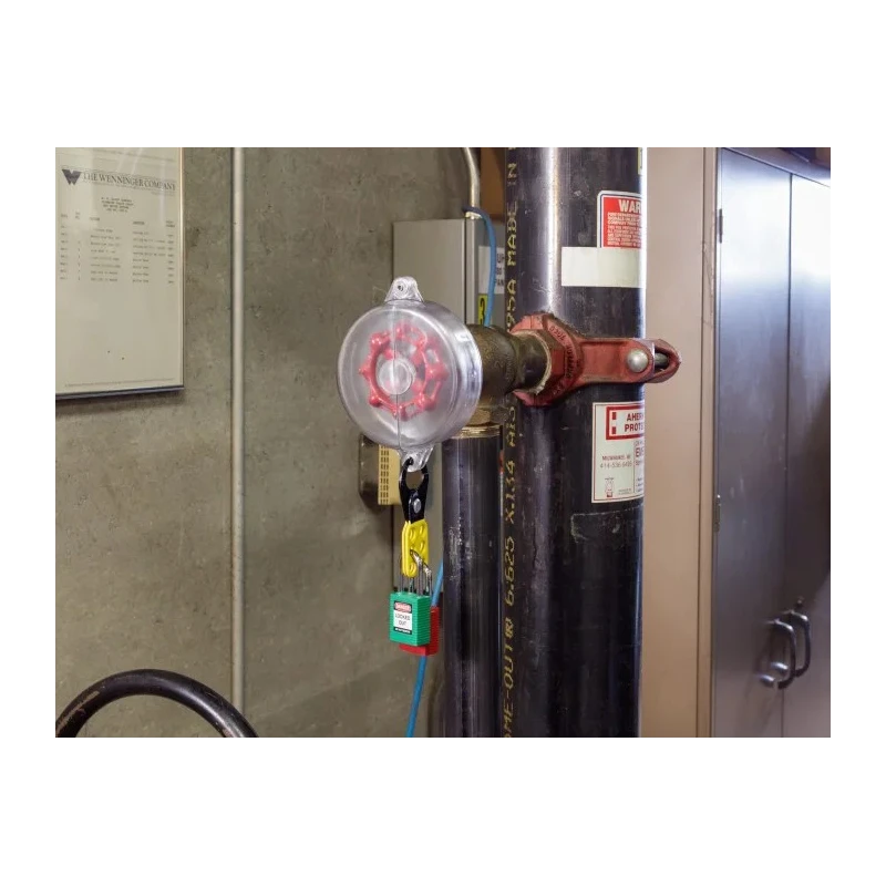 Brady Transparent 1-Lock Polycarbonate Gate Valve Lockout, Shackle Diameter 9.53 mm TRANSPARENT GATE VALVE LOCKOUT - 5"-6.5"