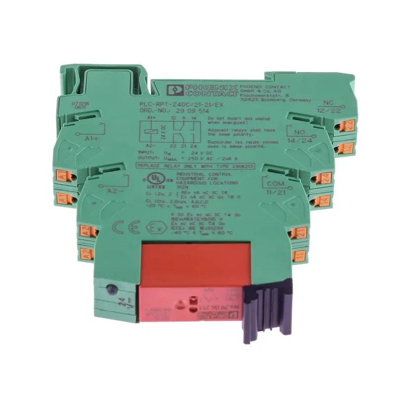 Phoenix Contact Electromechanical Interface Relay DIN Rail Mount 24V DC Coil DPDT 18mA Coil Current 2909514