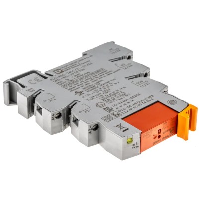 Phoenix Contact EX Series Relay Module, DIN Rail Mount, 24V DC Coil, DPDT, 18mA Coil Current, Silver Alloy Contact 2909509