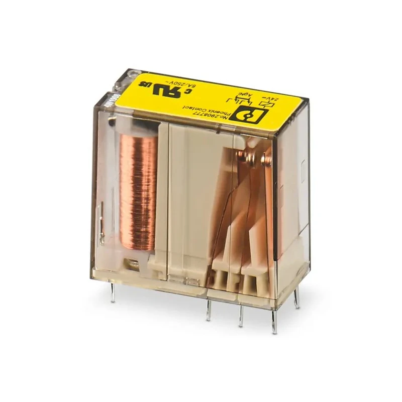 Phoenix Contact Force Guided Relay PCB Mount, 24V DC Coil Voltage, 2-Pole DPDT, Silver Alloy Contacts 2908777
