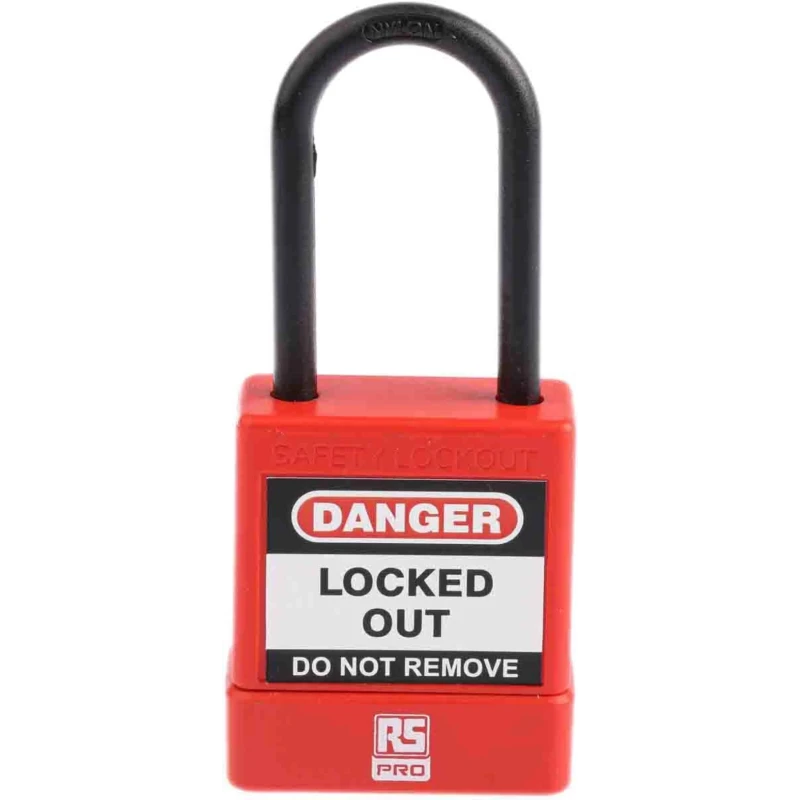 RS PRO Red 1-Lock Safety Lockout Padlock ABS Nylon Shackle 5mm 44mm 175-1184