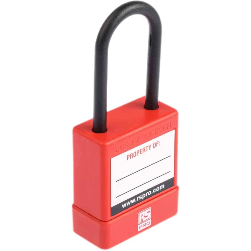RS PRO Red 1-Lock Safety Lockout Padlock ABS Nylon Shackle 5mm 44mm 175-1184