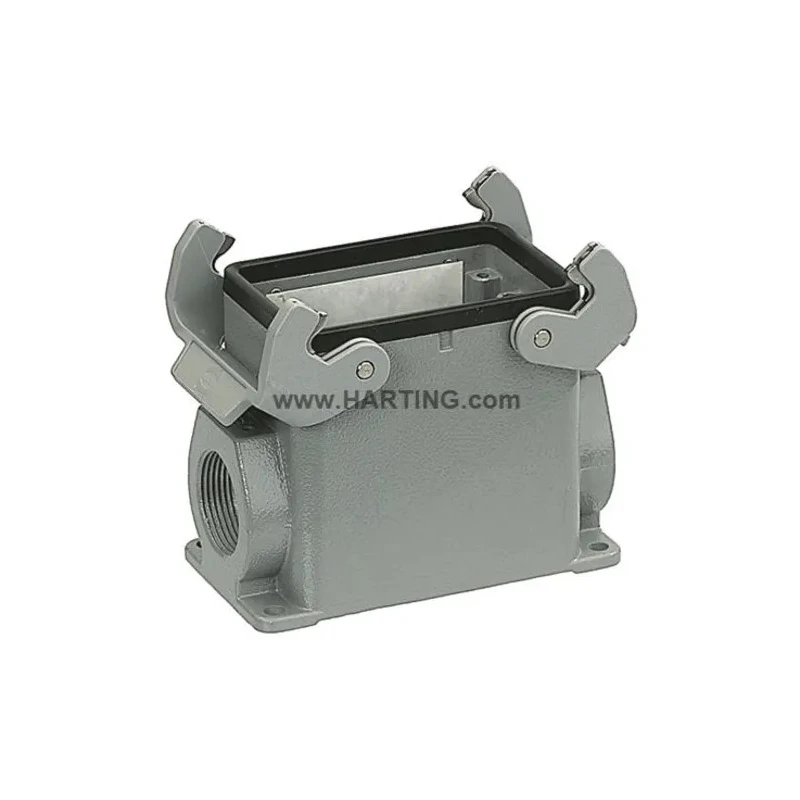 HARTING Han A Range Heavy Duty Power Connector Hood Base Surface Mounting Die Cast Aluminium IP65 2 Lever 32A 19200320232