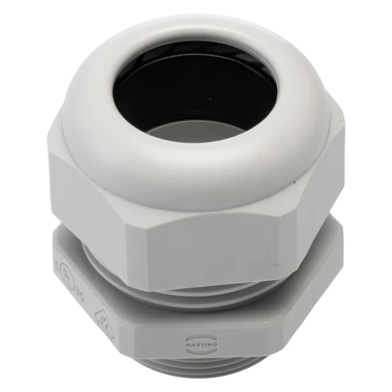 HARTING Cable Gland Han CGM-P Series Thread Size M32, Polyamide Material, 250V, Light Grey 19000005196
