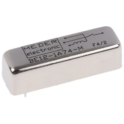 Meder SPNO Reed Relay Sealed with PU Resin Encapsulated in Nickel-Plated Steel Case BE12-1A74-M