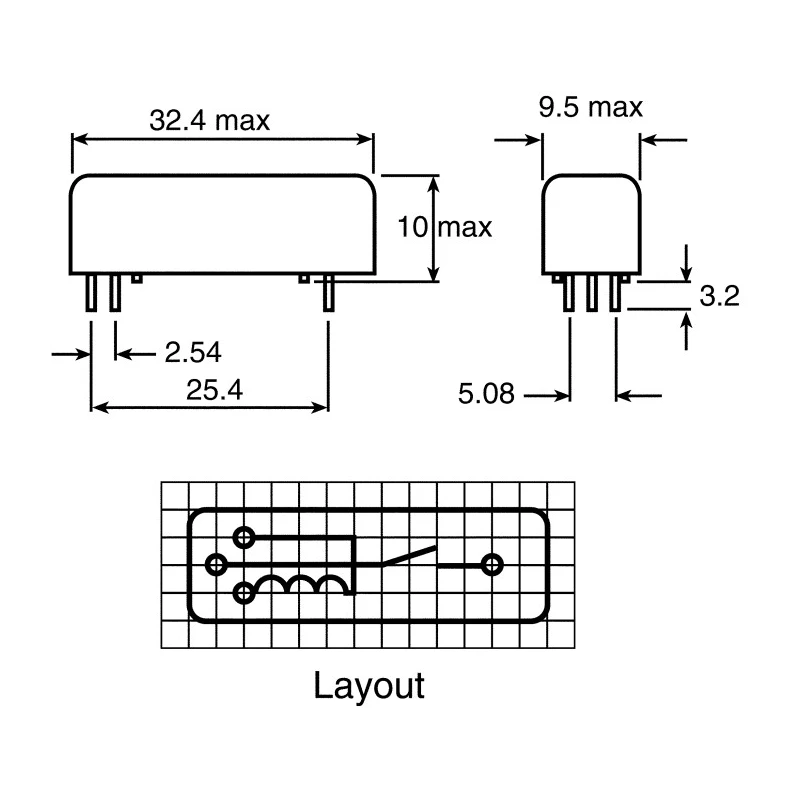 Meder SPNO Reed Relay Sealed with PU Resin Encapsulated in Nickel-Plated Steel Case BE12-1A74-M