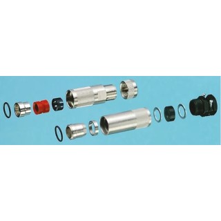 ITT Cannon TNMSize 14 Straight Circular Connector Backshell, Female, Nylon Housing, Silver, 36 TNA14CC-SE01L / 192993-0093
