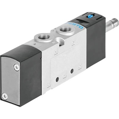 Festo Pneumatic Solenoid Valve Pilot G 5/2 Monostable Die Cast Aluminium Body, Nitrile Rubber Seals VUVS-L20-M52-MD-G18-F7