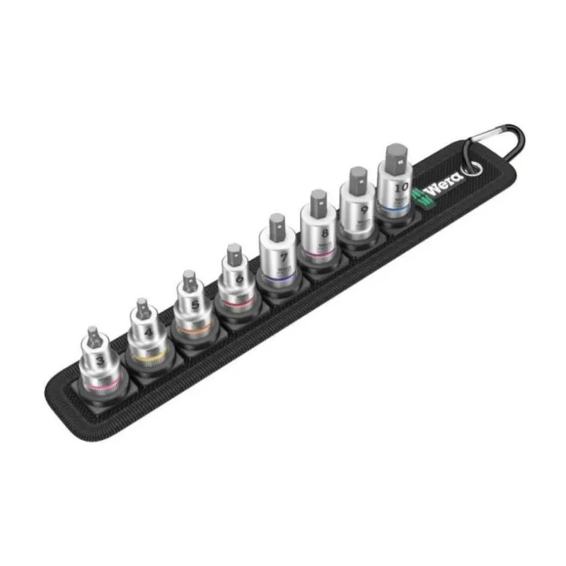 Wera 8-Piece 3/8 in Hexagon Socket Set with Square Drive and Holding Function 05003971001
