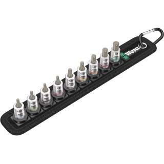 Wera 9-Piece 1/4 in Hexagon Socket Set, Drive Size 1/4 in, Overall Length 265mm, RoHS Compliant 05003884001