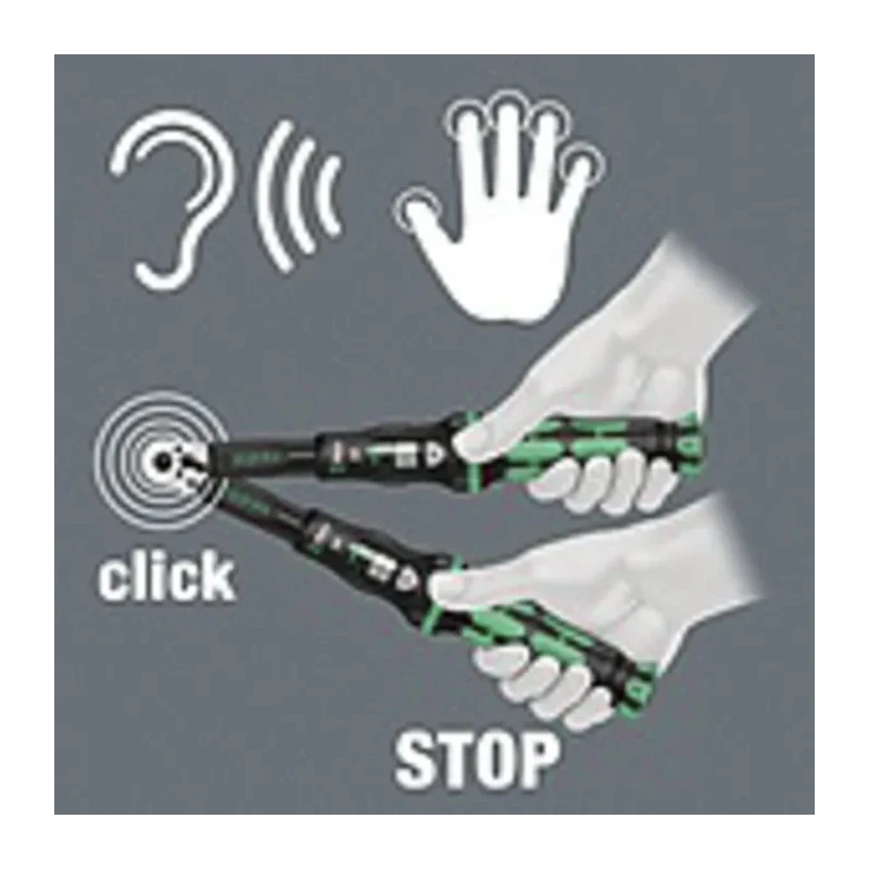 Wera Click Torque Wrench X 3 Model 05075653001, 20 to 100 Nm Torque Range, 9 x 12 mm Square Drive, 372 mm Length 05075653001