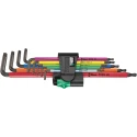 Wera 9-Piece Long Arm L-Shape Torx Key Set with Thermoplastic Handles, Black Laser Finish 05024480001