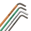 Wera 9-Piece Long Arm L-Shape Torx Key Set with Thermoplastic Handles, Black Laser Finish 05024480001