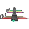 Wera 9-Piece Long Arm L-Shape Torx Key Set with Thermoplastic Handles, Black Laser Finish 05024480001
