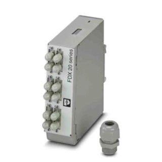 Phoenix Contact Fibre Optic Patch Panel 6 Port ST Connector Multimode Duplex DIN Rail Splice Box 1019683