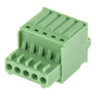 Phoenix Contact FK-MC 0.5/5-ST-2.5 Series Pluggable Terminal Block, 5-Contact, 2.5 mm Pitch, 20A, Polyamide Housing 1881354