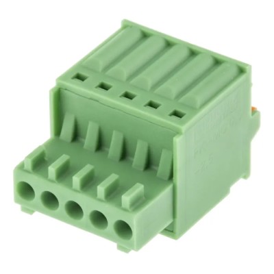 Phoenix Contact FK-MC 0.5/5-ST-2.5 Series Pluggable Terminal Block, 5-Contact, 2.5 mm Pitch, 20A, Polyamide Housing 1881354