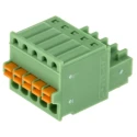 Phoenix Contact FK-MC 0.5/5-ST-2.5 Series Pluggable Terminal Block, 5-Contact, 2.5 mm Pitch, 20A, Polyamide Housing 1881354
