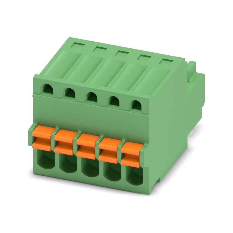 Phoenix Contact FK-MC 0.5/5-ST-2.5 Series Pluggable Terminal Block, 5-Contact, 2.5 mm Pitch, 20A, Polyamide Housing 1881354