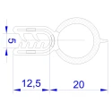 RS PRO Black Ethylene Propylene Diene Monomer D-Type Edge Protection Strip 20m Length 16mm Width 32.5mm Height 175-2560