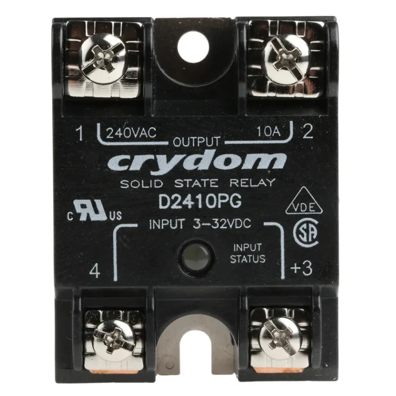 Crydom 1 Series Solid State Relay, 10 A Load, Panel Mount, 280 Vrms Load, 3 to 32V DC Control D2410PG