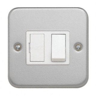 Contactum 13A 1 Gang Switched Fused Spur Steel Surface Mount White IP2X 