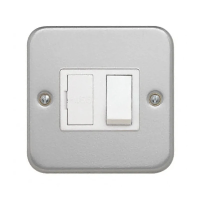 Contactum 13A 1 Gang Switched Fused Spur Steel Surface Mount White IP2X 