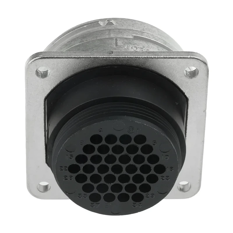 TE Connectivity Circular Connector Panel Mount Socket, 37 Contacts, Male, Standard Size, 600V, 13A, Thermoplastic 208471-1