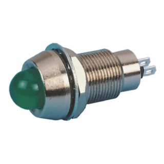 Marl Panel Mount LED Indicator Green 12.7 mm Mount Hole, Solder Tab Termination, IP67 Rated, 12V dc 514-114-21