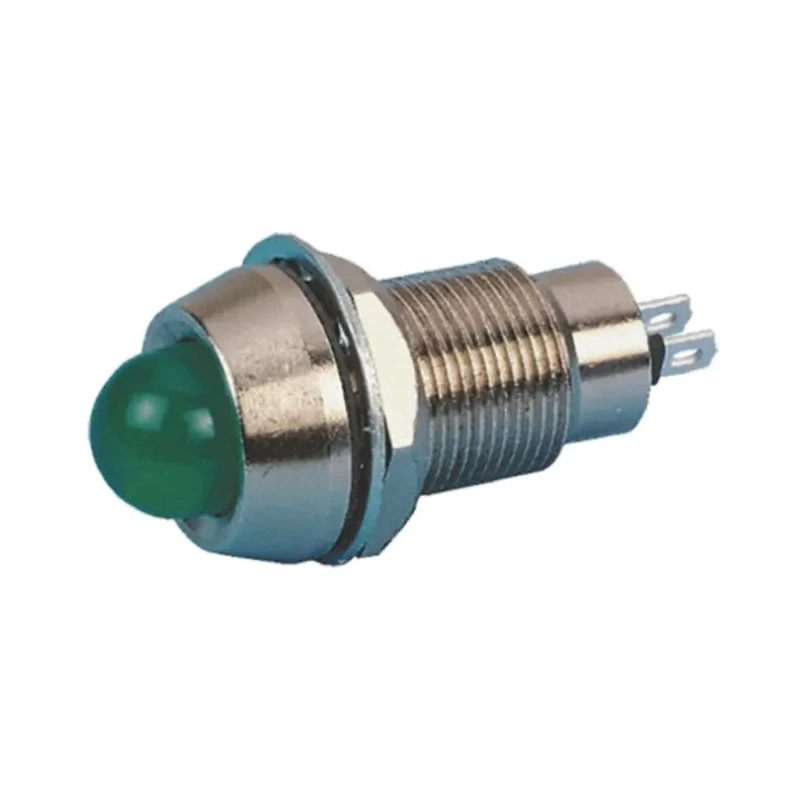 Marl Panel Mount LED Indicator Green 12.7 mm Mount Hole, Solder Tab Termination, IP67 Rated, 12V dc 514-114-21