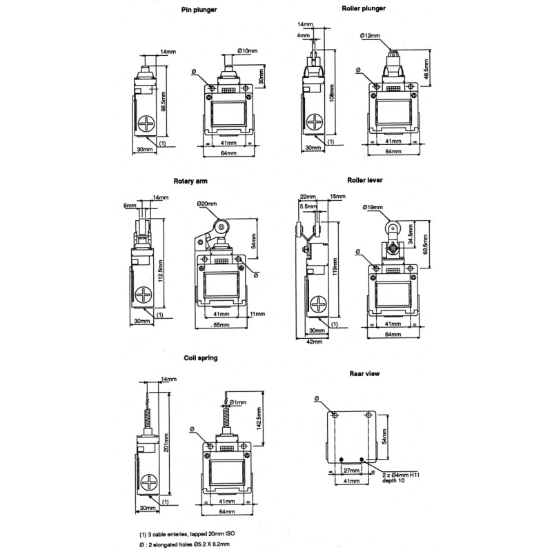 Telemecanique Sensors OsiSense XC Series Limit Switch Operating Head Plunger Accessory ZCKD17