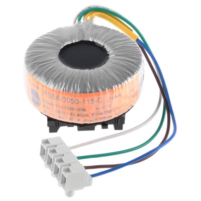 Nuvotem Talema Toroidal Transformer 230 V ac Primary 115 V ac Secondary 1 Output 50 VA 58-0050-115-D
