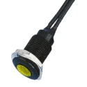 Oxley Yellow Panel Mount Indicator OXL/CLH/100 Series 10.2 mm Mount Hole, Flying Lead Termination, IP66 OXL/CLH/100/FL30/YW