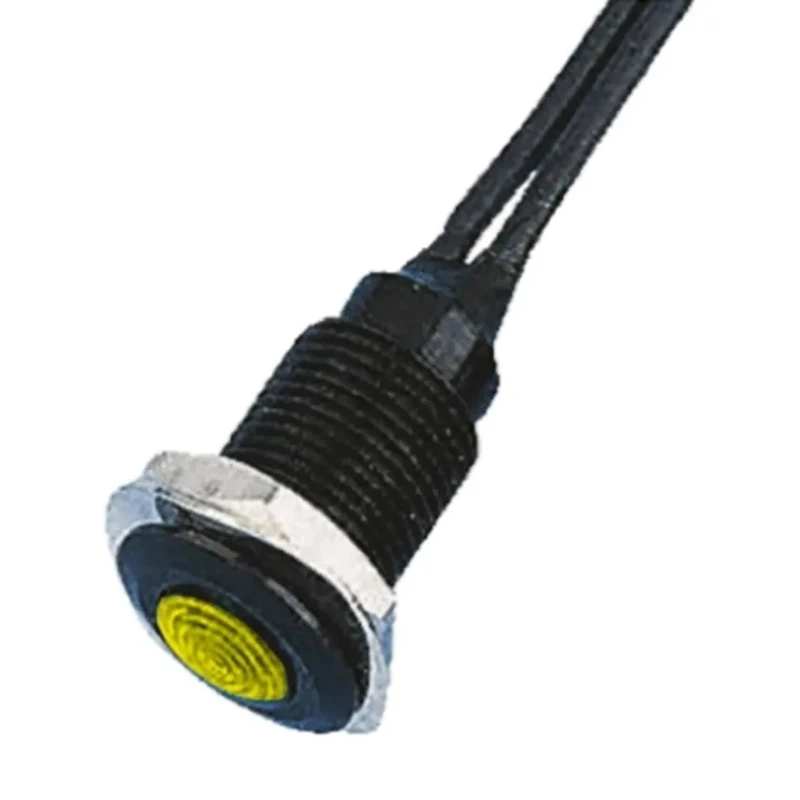 Oxley Yellow Panel Mount Indicator OXL/CLH/100 Series 10.2 mm Mount Hole, Flying Lead Termination, IP66 OXL/CLH/100/FL30/YW