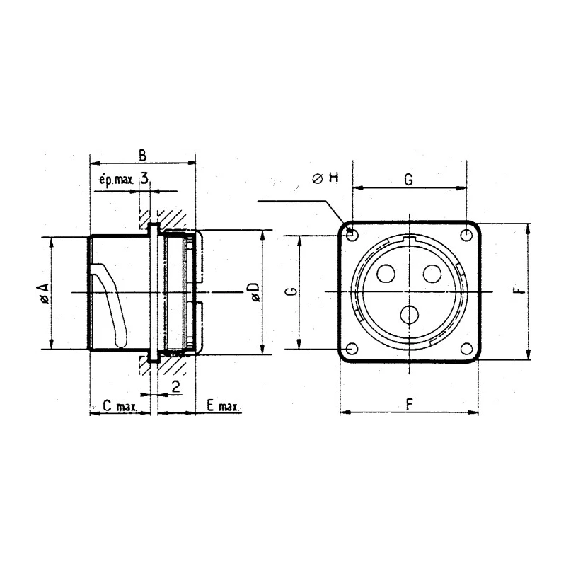Souriau Sunbank by Eaton Circular Connector 12 Contacts Panel Mount Socket Male IP65 2000V 11A 84031132