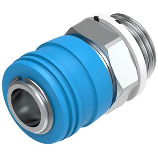 Festo Brass Pneumatic Quick Connect Coupling 1/2 in Male G Thread 10mm Hose Barb KD4-1/2-A