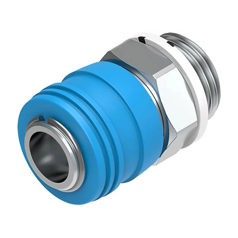 Festo Brass Pneumatic Quick Connect Coupling 1/2 in Male G Thread 10mm Hose Barb KD4-1/2-A