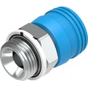 Festo Brass Pneumatic Quick Connect Coupling 1/2 in Male G Thread 10mm Hose Barb KD4-1/2-A