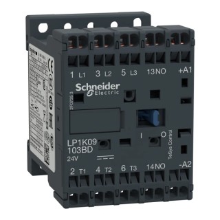 Schneider Electric TeSyS K 3-Pole Contactor 24V DC Coil, 9A, 4kW, 690V AC LP1K09103BD