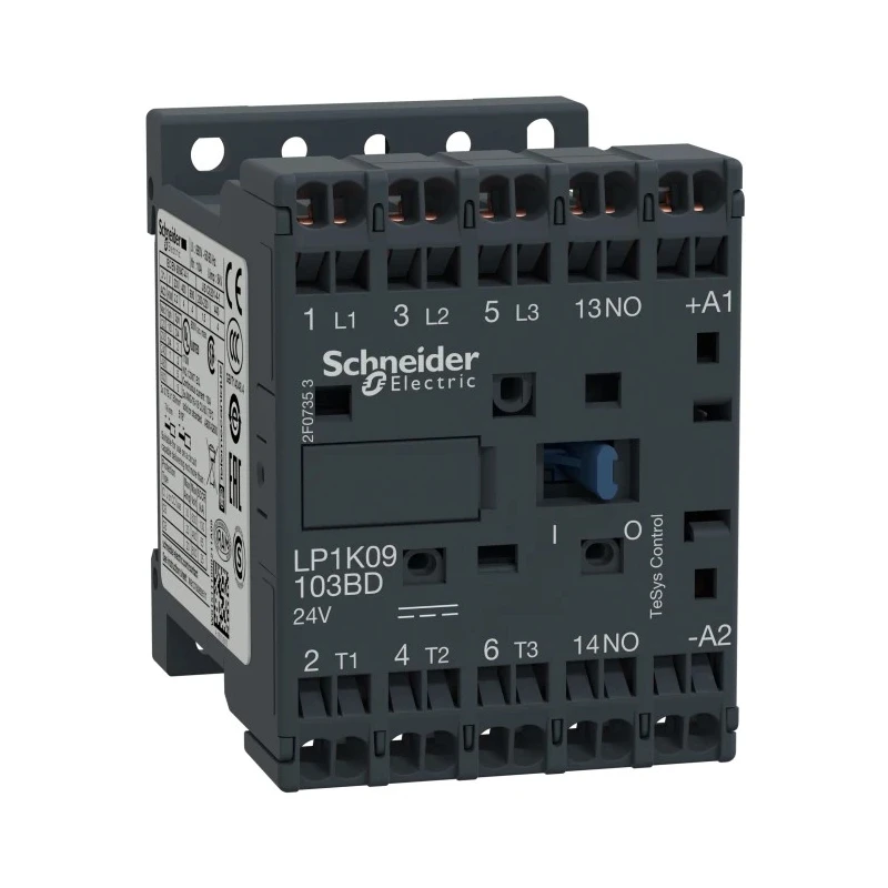 Schneider Electric TeSyS K 3-Pole Contactor 24V DC Coil, 9A, 4kW, 690V AC LP1K09103BD