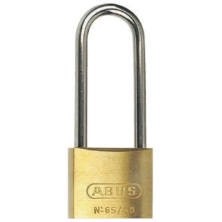 ABUS Weatherproof Stainless Steel and Brass Padlock Key Lock, 6.5 mm Shackle Diameter, 63 mm Shackle Length, 40 XR0065IBHB46