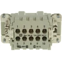 HARTING Heavy Duty Power Connector Insert 16A Han E Series Male 10 Contacts 09330102602
