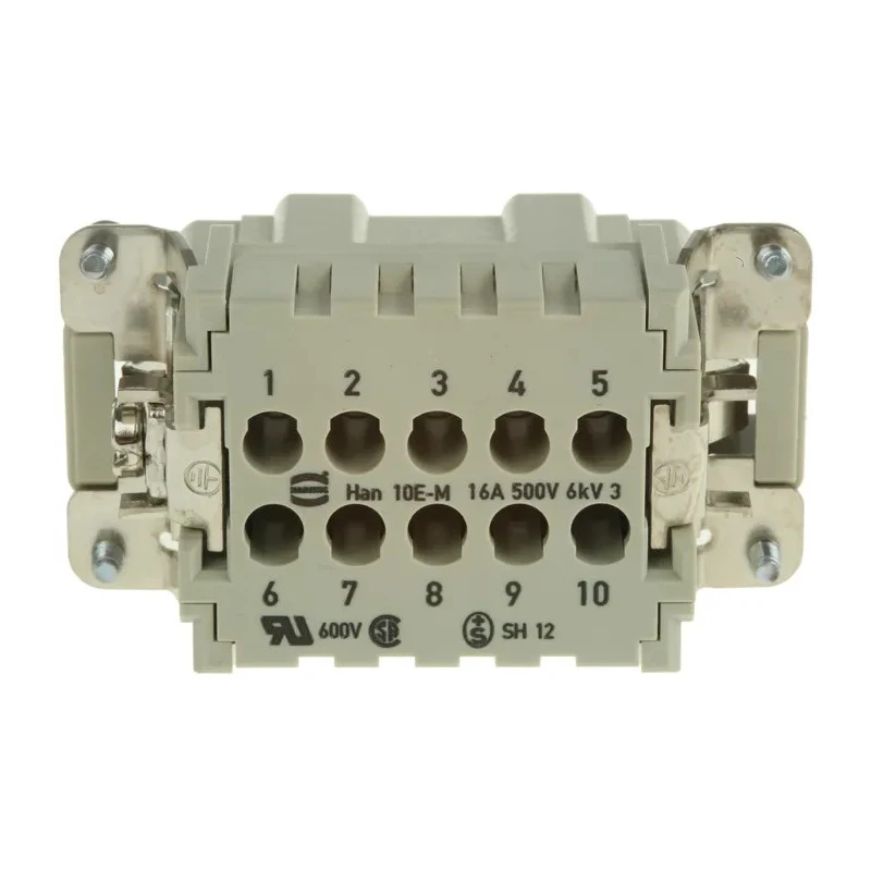 HARTING Heavy Duty Power Connector Insert 16A Han E Series Male 10 Contacts 09330102602
