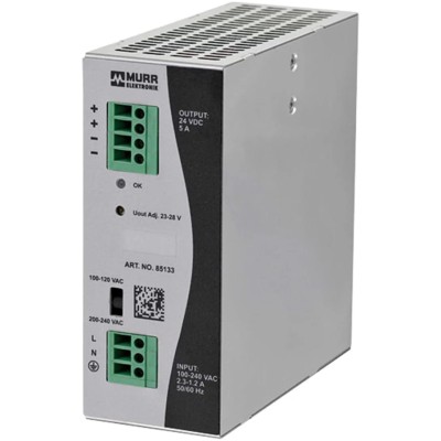Murrelektronik Limited Eco-Rail Switched Mode DIN Rail Power Supply 264V AC Input 24V DC, 5A Output, 120W 85133