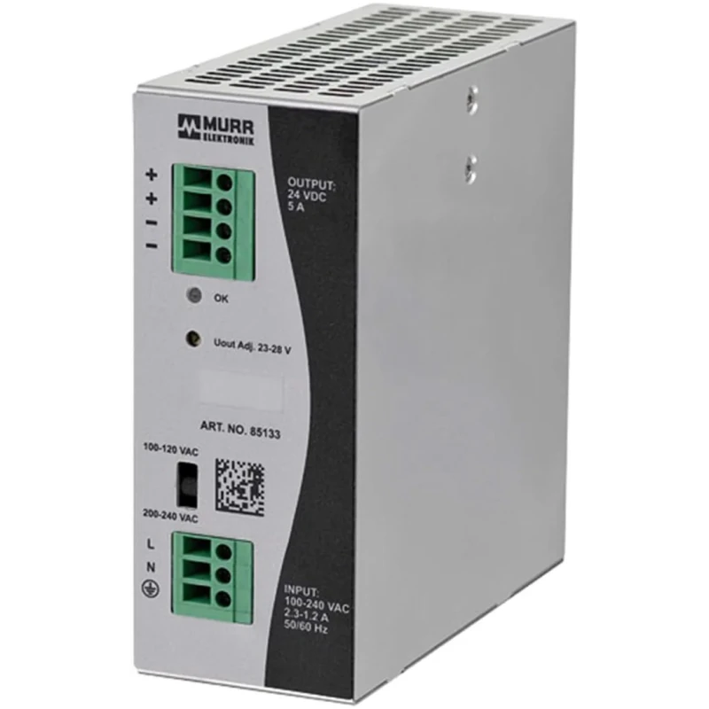 Murrelektronik Limited Eco-Rail Switched Mode DIN Rail Power Supply 264V AC Input 24V DC, 5A Output, 120W 85133